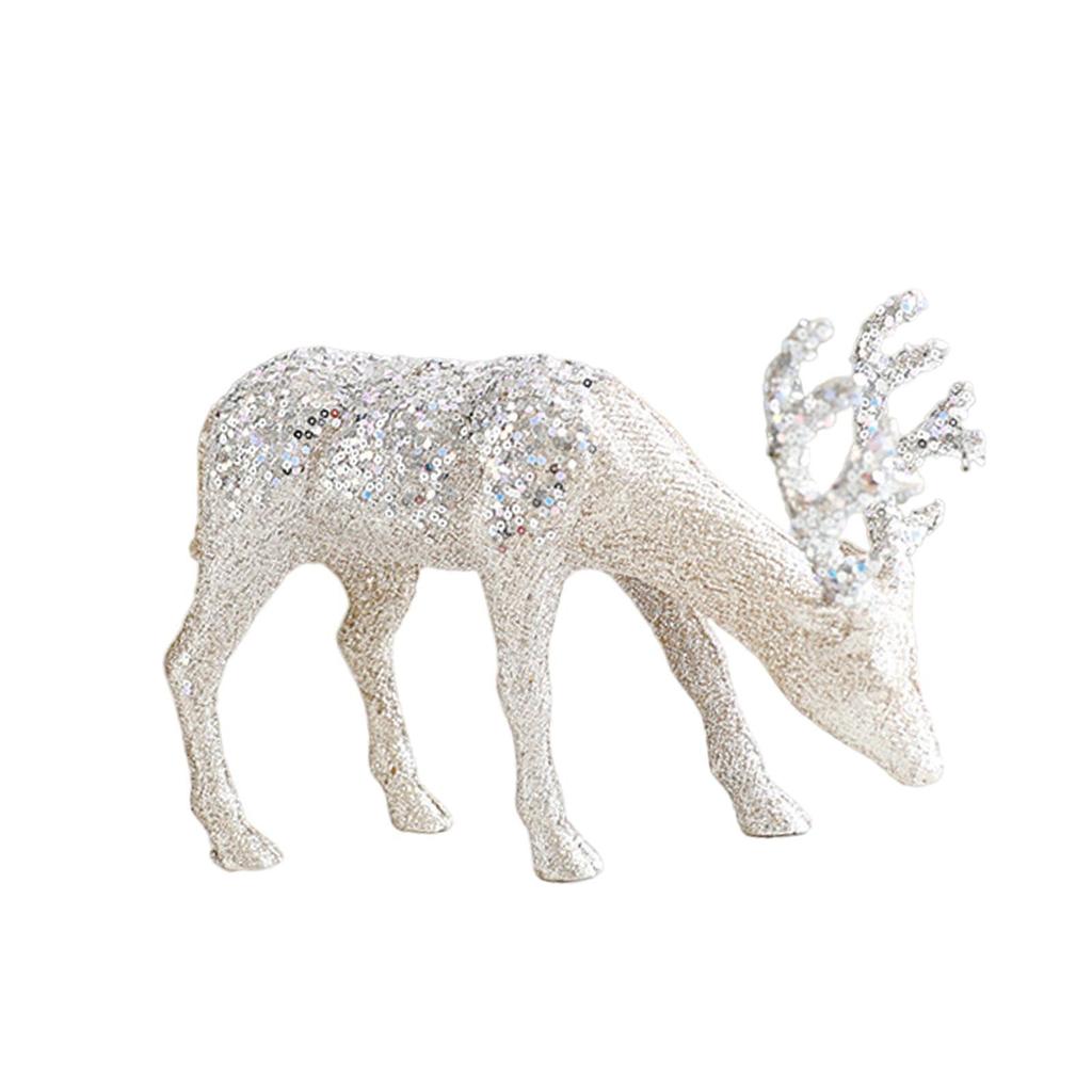 Weihnachts-Rentierfigur, stehend, Rentier-Statue, Pailletten, Weihnachtsdekoration, Weihnachtsgeschenk für Kaminsims, Regal, Party, Innenbereich, Zuhause