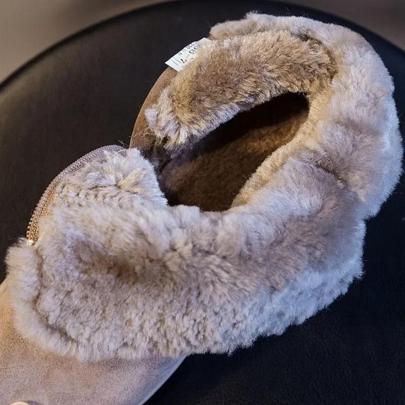 Fashion Boots Women Snow Flat Boots Ladies Platform Shoes Woman Fur Keep Warm Shoes for Women New Solid Winter Shoes Short Botas Mujer