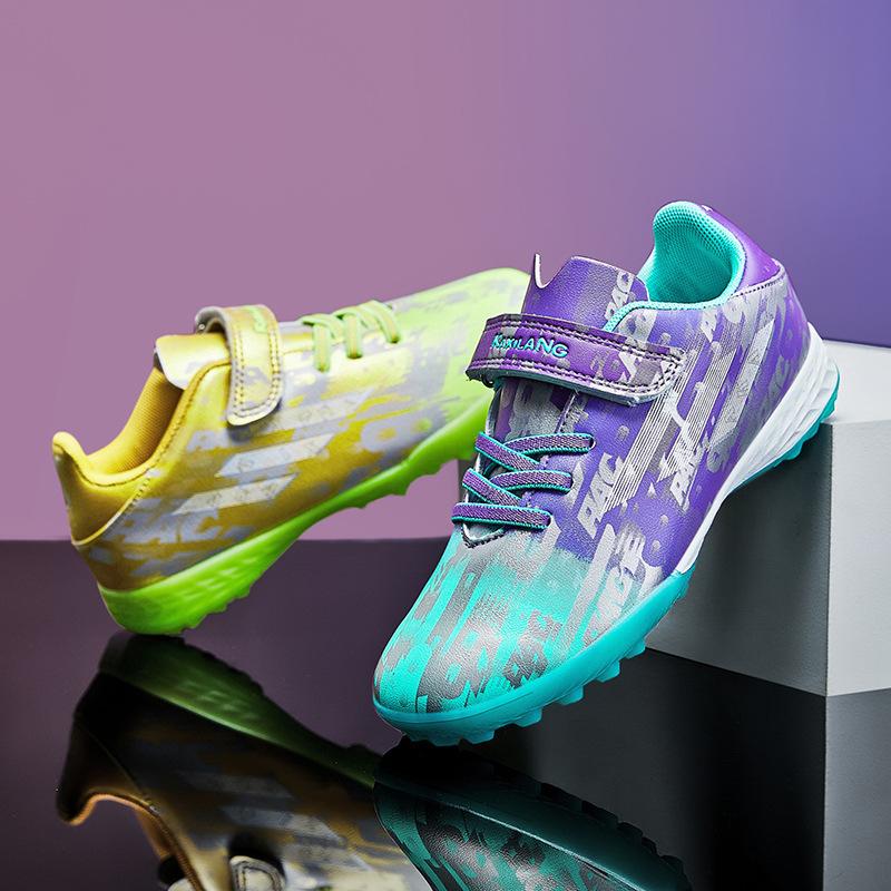 Velcro Mandarin Duck Primary School Sneakers Sports Older Children'S Soccer Shoes Competition Children'S Training Indoor And Outdoor