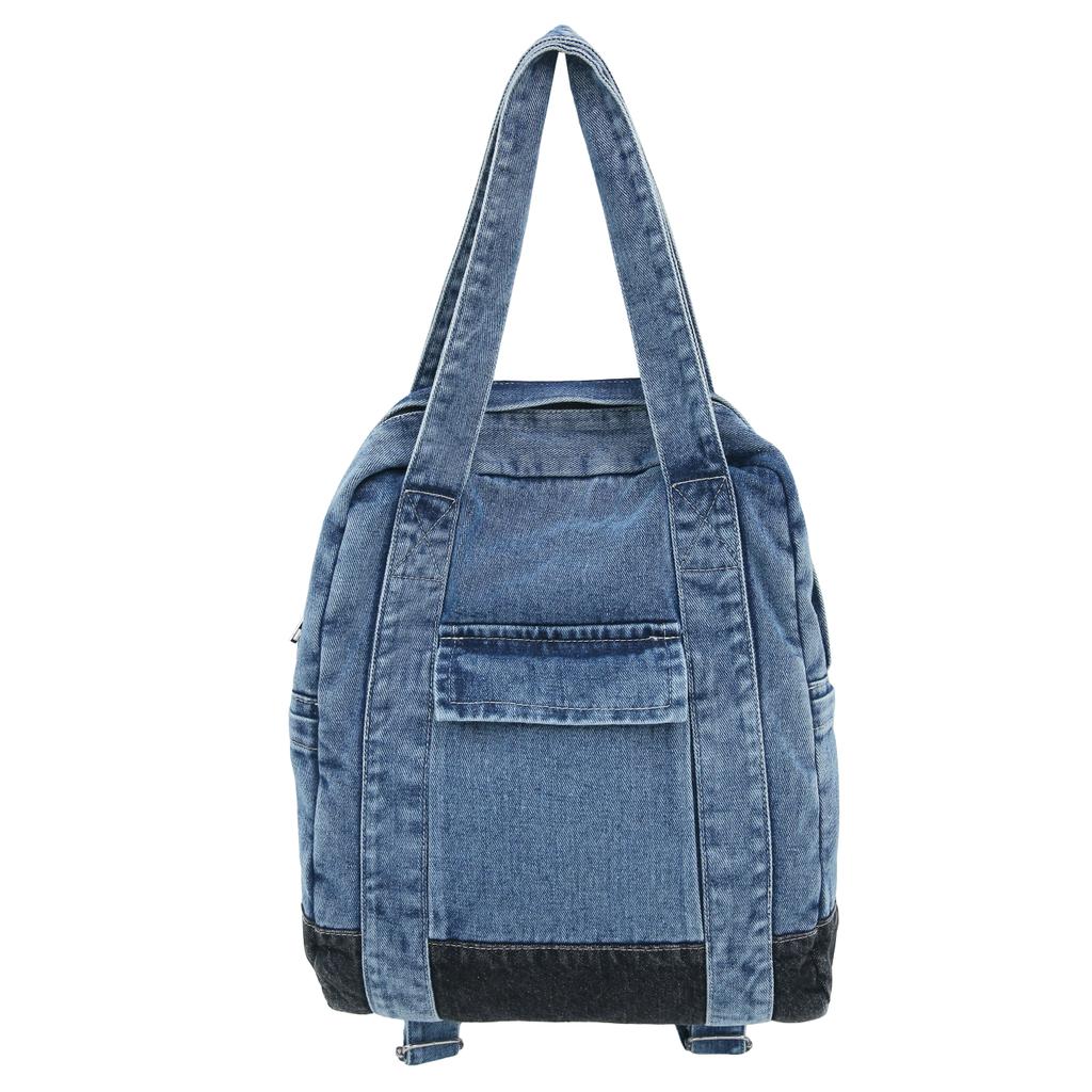 High Capacity Denim Patchwork Zipper Large Size Fashion Backpacks 2026 Hot Sale Sewing Thread Versatile Youth Women's Handbags