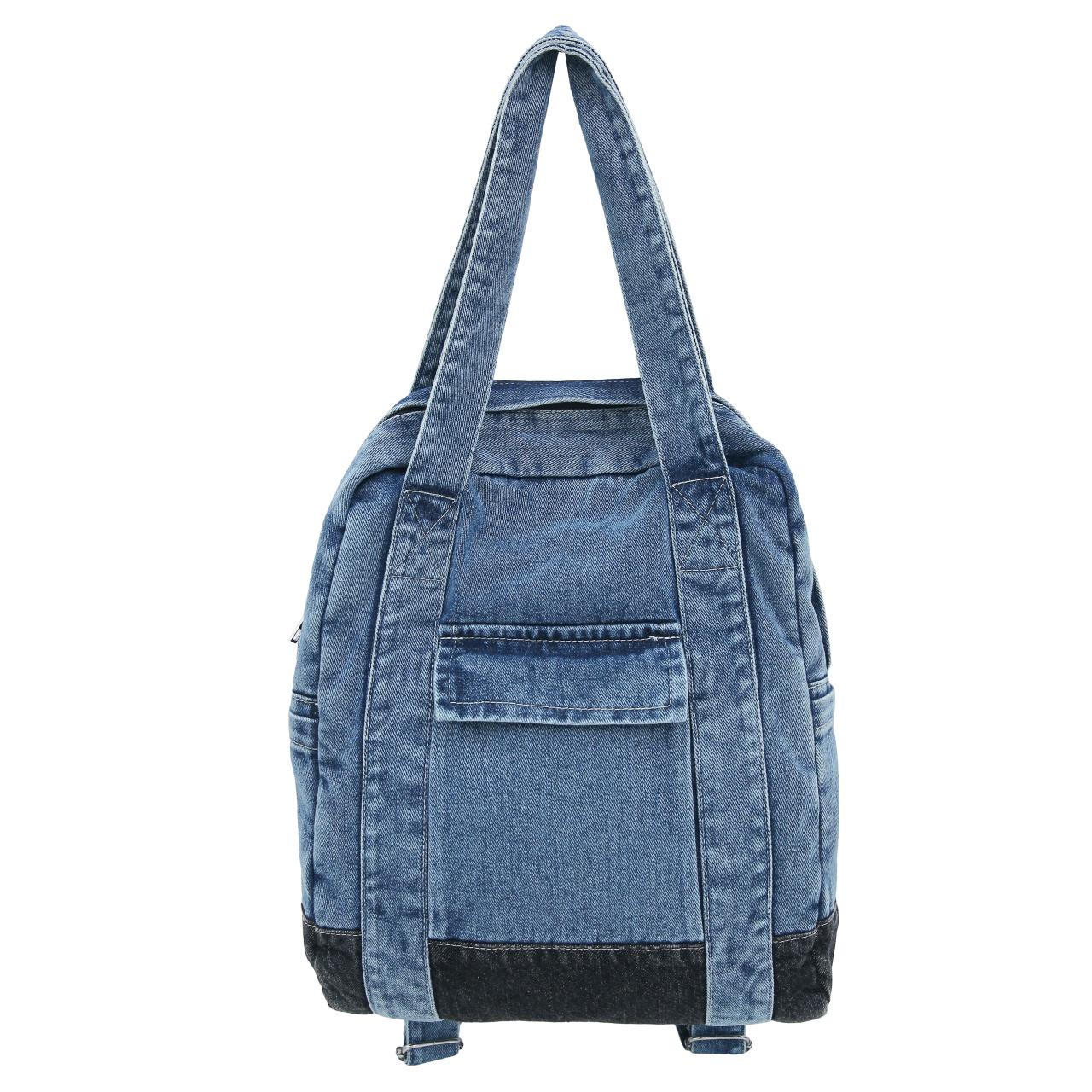 

High Capacity Denim Patchwork Zipper Large Size Fashion Backpacks 2026 Hot Sale Sewing Thread Versatile Youth Women s Handbags светло-синий