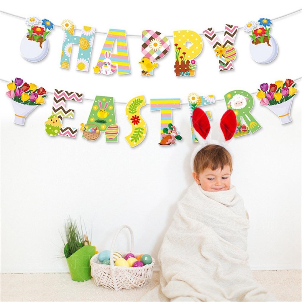 Easter Party DecorationDaisy Easter Egg Chicken Happy Easter Banner