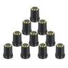Uxcell Shaft Hole Knobs for Guitar Fit Potentiometer for Chrome 10-Pack 6mm/0.24" Amps, Push-On Knobs, Control, Yellow, Volume/Tone Control,
