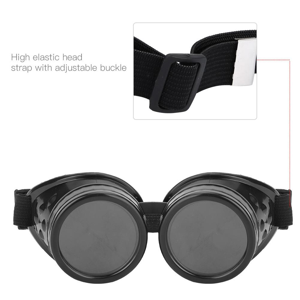 Gogle Steampunk w stylu vintage ABS Dwuwarstwowe okulary przeciwsłoneczne na rekwizyt imprezowy Dekoracja czarne