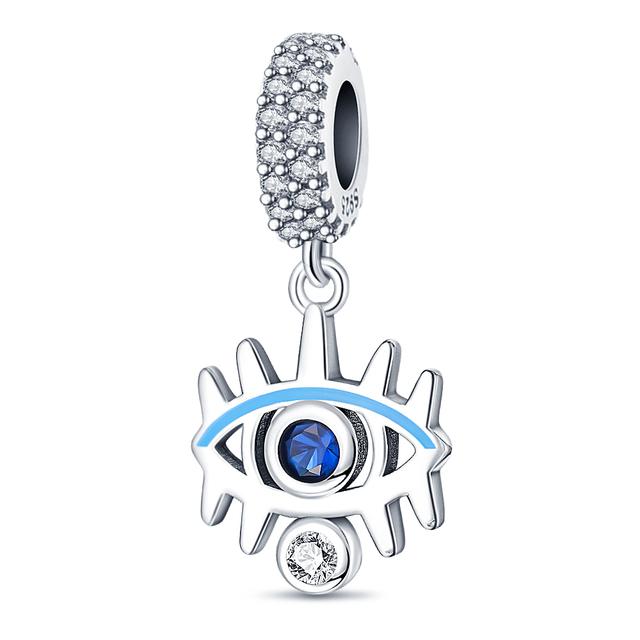 Ozean-Charms, 925er-Sterlingsilber, Muschelblau, passend für selbstgemachten Schmuck