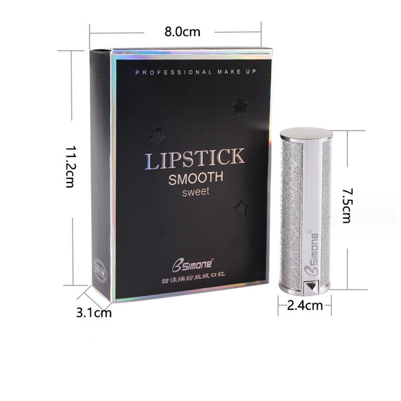 BSIMONE mała srebrna tubka matowa szminka szminka odżywcza nawilżająca antyadhezyjna szminka do makijażu