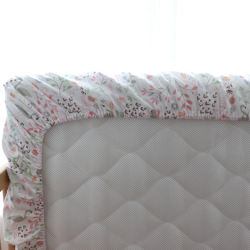 Baby Crib Fitted Sheet For Newborn Soft Cotton Bed Cot Mattress Cover With Rubber 130x70cm