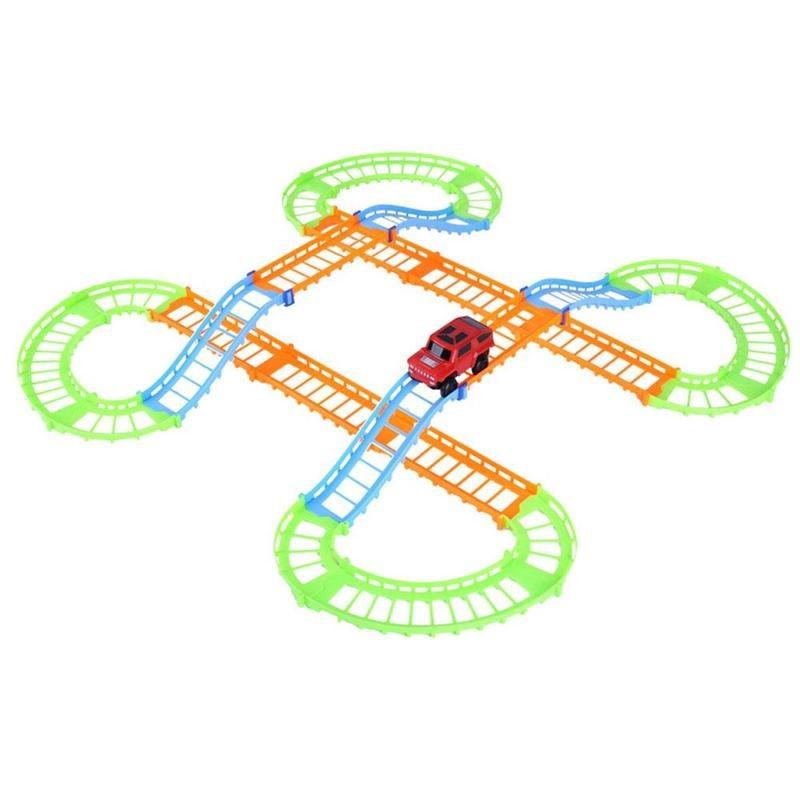 Variety Assembled City Rail Car Electric Track Car Double Layer Toys Children's Track Train