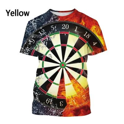Mode Herren 3D gedruckt Dart Board T Shirt Sommer Casual Kurzarm Rundhals Spaß Shirt Top