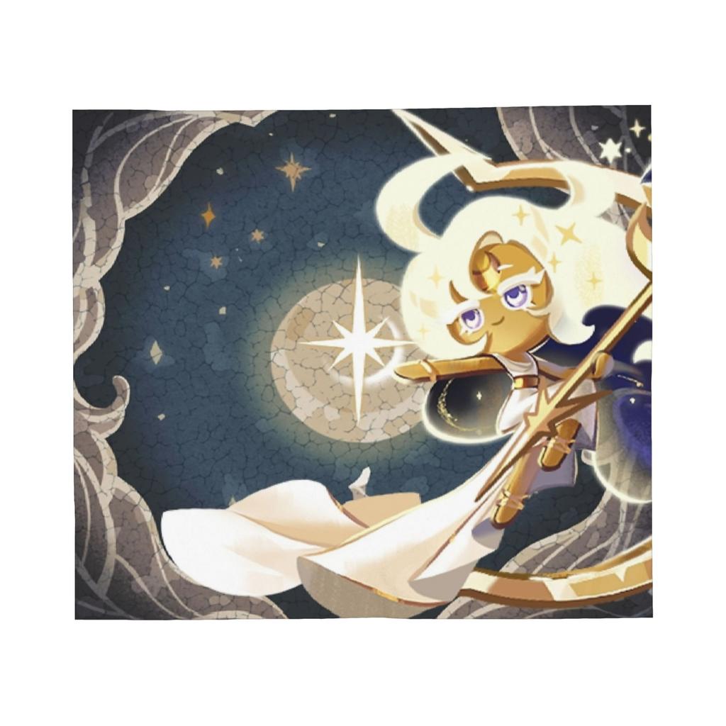 Moonlight Cookie Blanket Fleece Summer Cookie Run Kingdom Portable Warm Throw Blanket for Sofa Couch Plush Thin Quilt