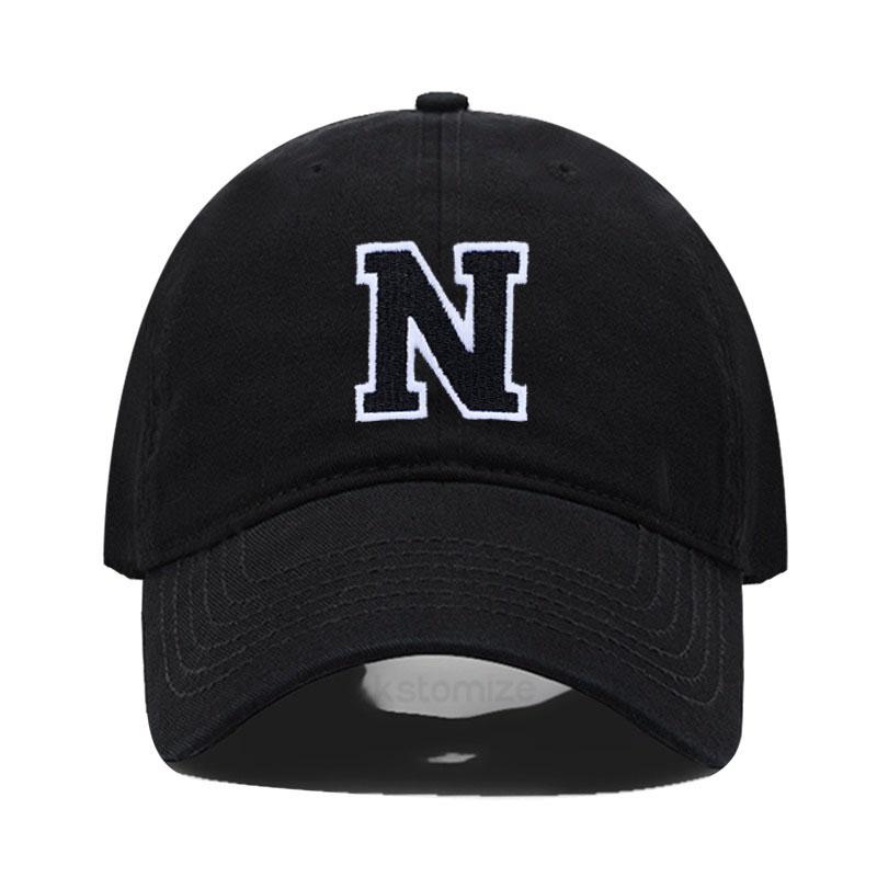 Initial Letter A-Z Black Baseball Cap For Men Womne High Quality Soft Cotton Embroider Fashion Team Sport Visors Snapback Caps