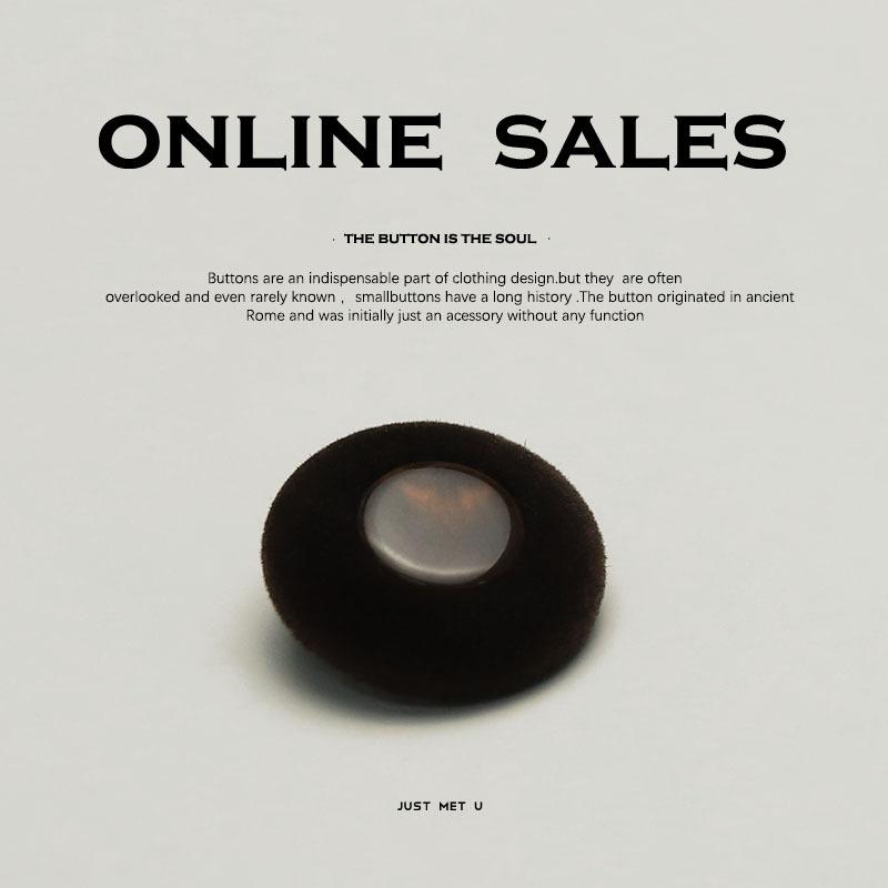 Flocking Cashmere Coat Button Cheongsam Decorative Accessories New Chinese Double-Sided Nylon Jacket Fur Cardigan National Style Buttons