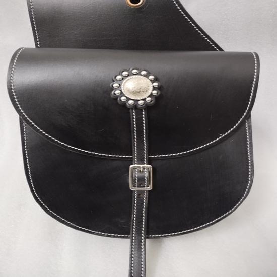 Generic ADEEFA New Leather Western Black Saddle Bag for Horse.