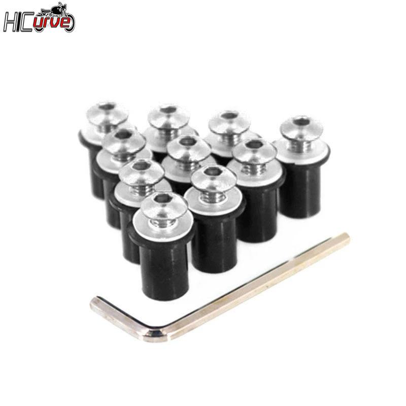 For BMW S1000RR S1000R HP4 S1000XR S1000 RR S1000 XR F800R Motorcycle Windshield Bolts Screw Nut Fastener Kit 5mm 10PCS