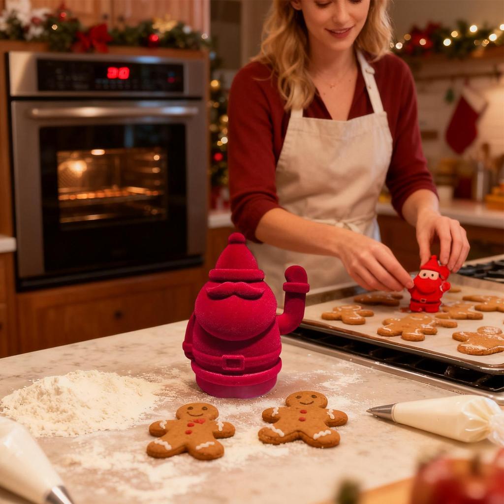 Weihnachtsmann-Figuren Winkend Beflockte Weihnachtsdekorationen Stehender Weihnachtsmann Für Weihnachtsfeier Tisch Wohnzimmer