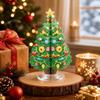 DIY Art Diamond Christmas Tree Kit Tabletop Ornaments Handmade Rhinestone Painting Kit Rotatable Acrylic Christmas Decor