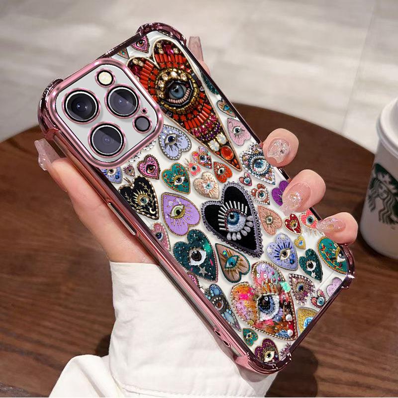 European and American Creative Eye Love Applies To Iphone14 Airbag Mobile Phone Case Apple 17promax Anti-drop Protective Case