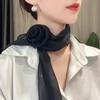 Rose clip thin silk scarf spring and summer sun protection temperament fashion versatile scarf for women