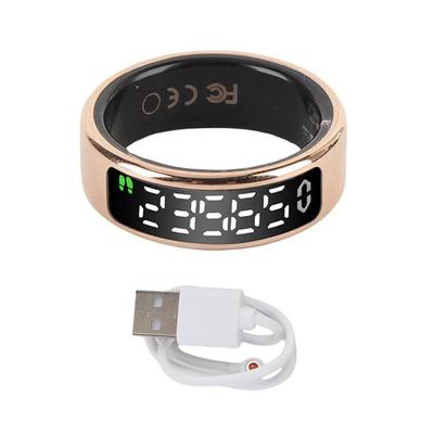 Fitness Tracker Ring with Display Screen Video Page Turner Camera Control 50 Meter Waterproofing Smart Ring for Sports