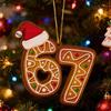 2 Pcs 67 Christmas Ornaments Funny Six Seven Gingerbread Hanging Ornament Acrylic Holiday Tree Decor Gift for Teens Kids Family Friends Coworkers