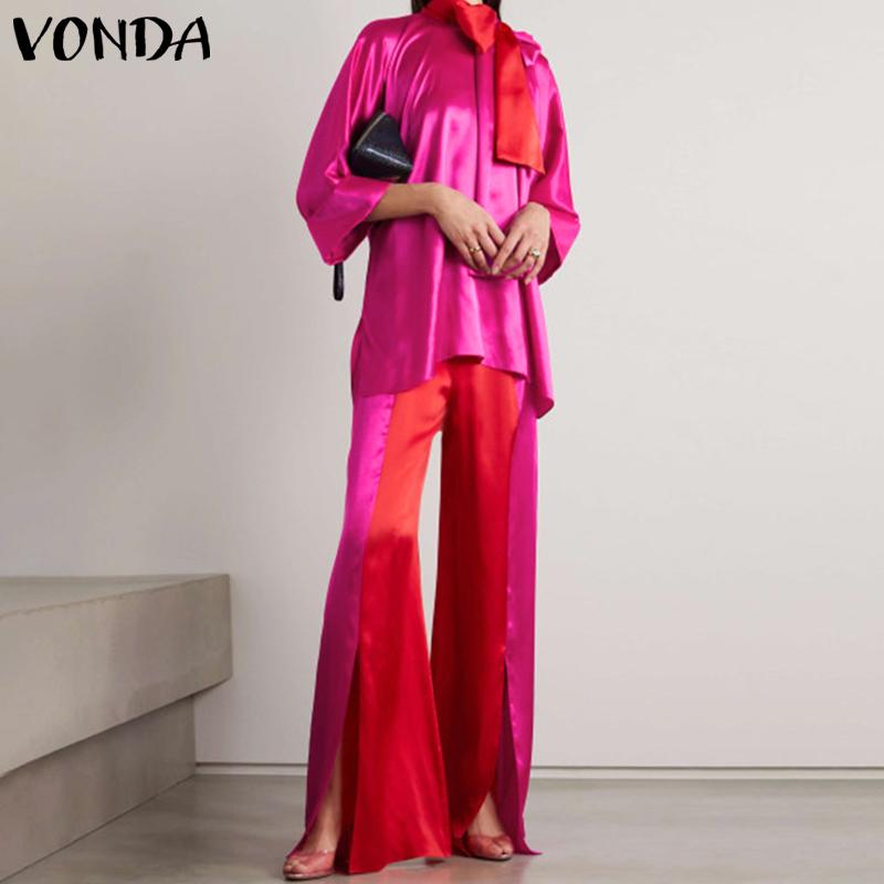 

VONDA весенние женские цветные костюмы из 2 предметов, топы, длинные брюки