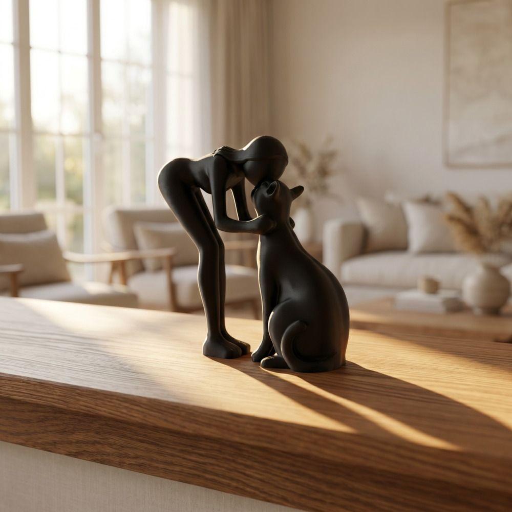 Nordic-Style Cute Cat Figurine Decoration Desktop Ornaments Kissing Cat Statues Home Office
