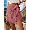 VEZFAA Women's Fashion Casual Solid Color Print High Waist Sport Shorts