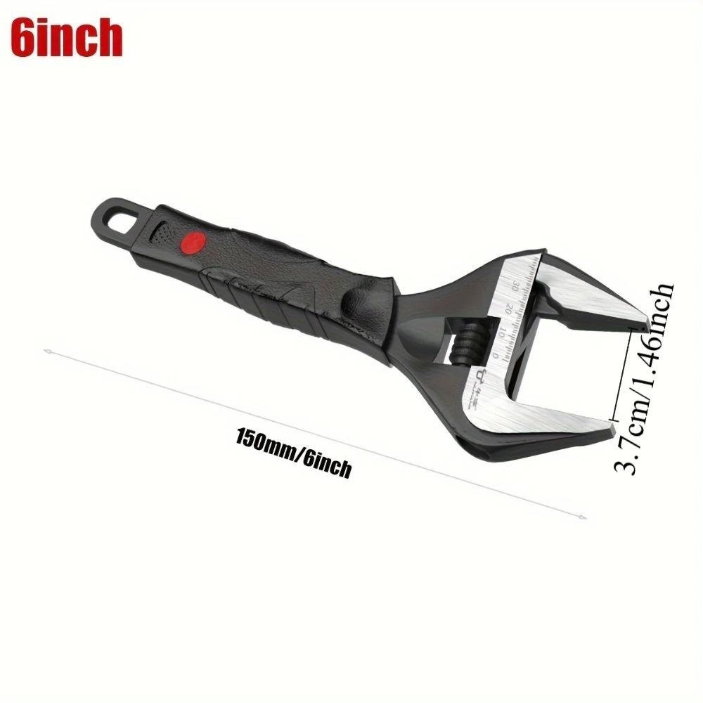 Accessories Wide Mouth Adjustable Wrench Set Black Plumbing Adjustable Wrench 6-Inch Wrenches