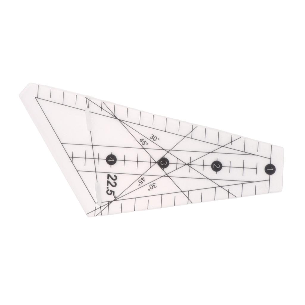 Quilting Ruler 22.5 Degrees Slot Design Transparent Plastic Tailor Ruler Tool for Sewing DIY