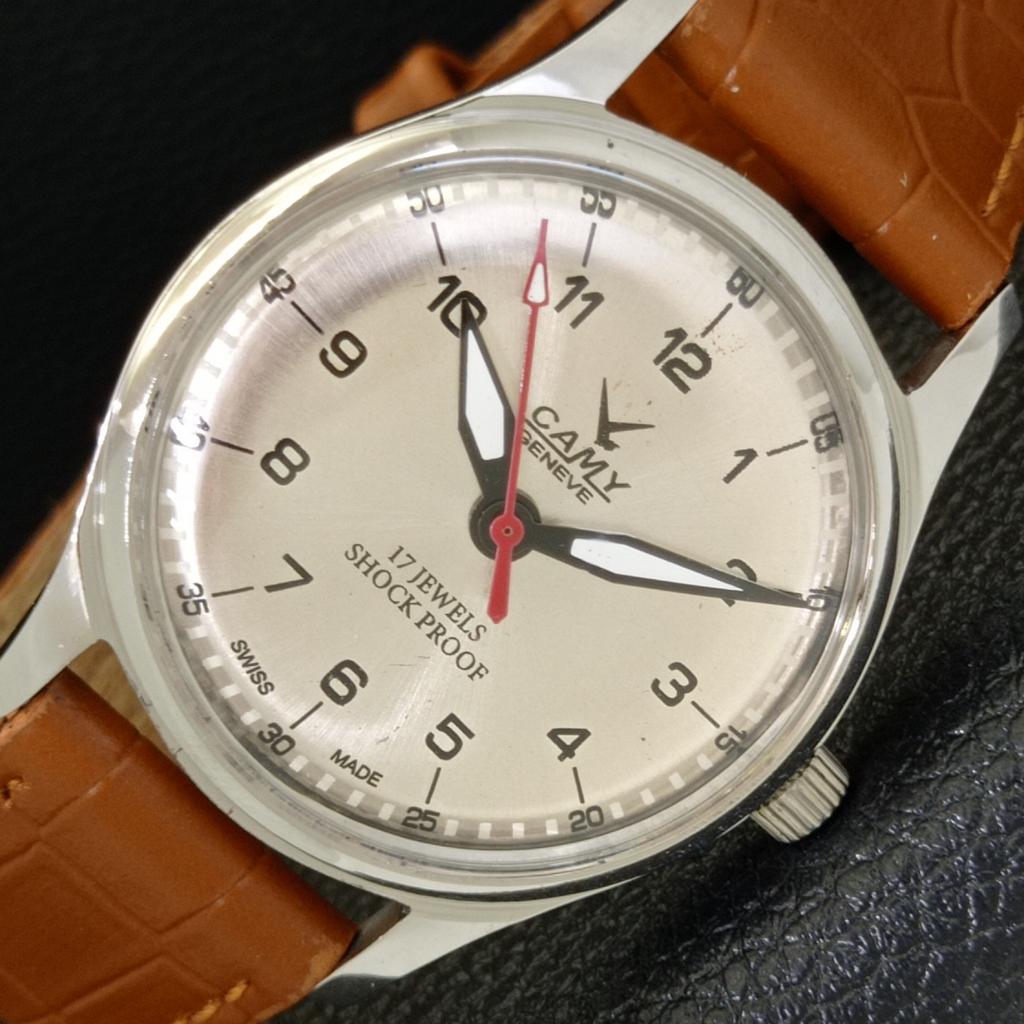 

ВИНТАЖНЫЕ ЧАСЫ CAMY С РУЧНЫМ ЗАВОДОМ ШВЕЙЦАРСКИЕ МУЖСКИЕ ОТРЕСТАВРИРОВАННЫЕ С СЕРЕБРИСТЫМ ЦИФЕРБЛАТОМ a500006-2 R151a-a500006