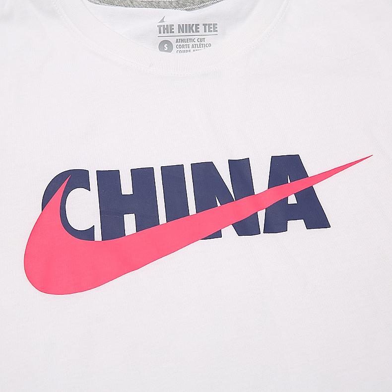 Nike Solid Color Logo Print Cotton Crew Neck T-Shirt Men Tops White AQ5189-100