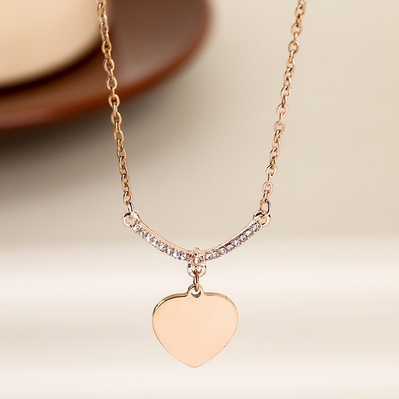 Stainless Steel V-Shape Necklace with Multiple Accessories and UV Color Printed Cross Chain