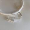 Square Non-specification Stud Earrings Cold Wind Simple Fashion Earrings Concave-convex Water Corrugated Ear Jewelry