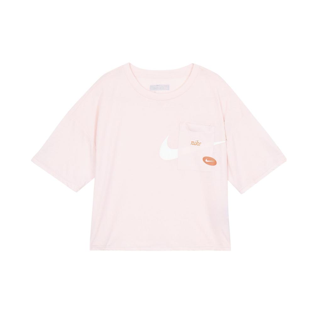 Nike Crop Tops Women's Pink Crew Neck Moderate CJ3481-699