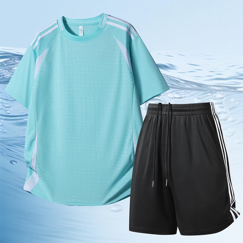 Men s Casual Sports Set Summer Thin Running Speed Dry Two-piece Set 2XL
