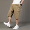 Mehrere Taschen Baumwoll-Cargo-Shorts Herrenmode Einfarbig Schnelltrocknend Jogginghose Wadenlange Hose Sommer Outdoor Atmungsaktive Shorts Herren