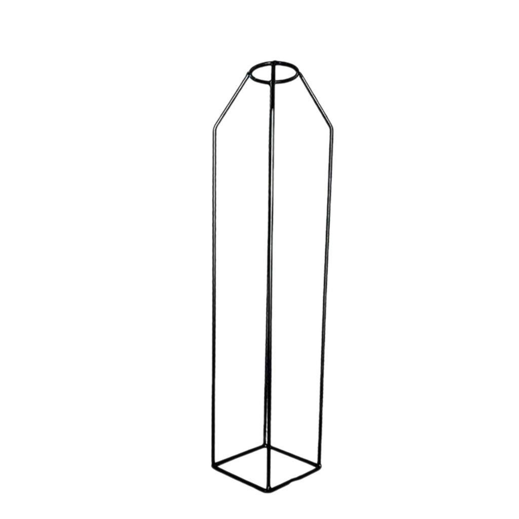 Geometry Shape Metal Vase Frame Stand for Branches, Wheat Decorative Multifunctional 9x9x42cm Iron Art Frame Tabletop Ornament