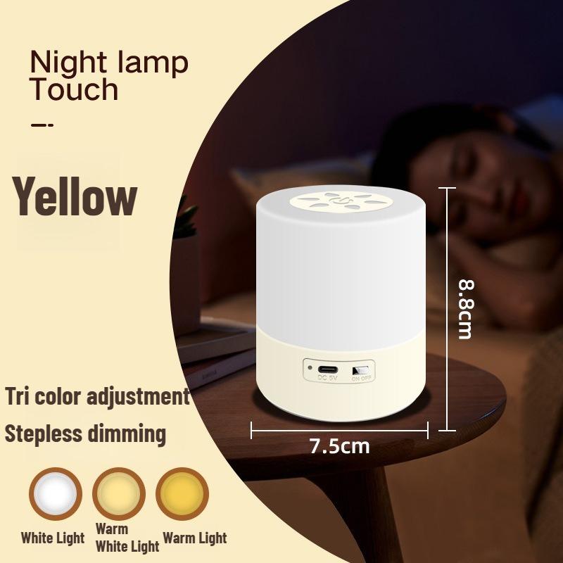 USB Touch Night Lamp LED Lamp Switch Rechargeable Three Colors Lights Bedroom Portable Table Bedside Night Lamp Let you Sleep Comfortably