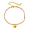 Fashionable Irregular Natural Stone Beaded Bracelet, Ethnic Style Stainless Steel Colored Jewelry Bracelet