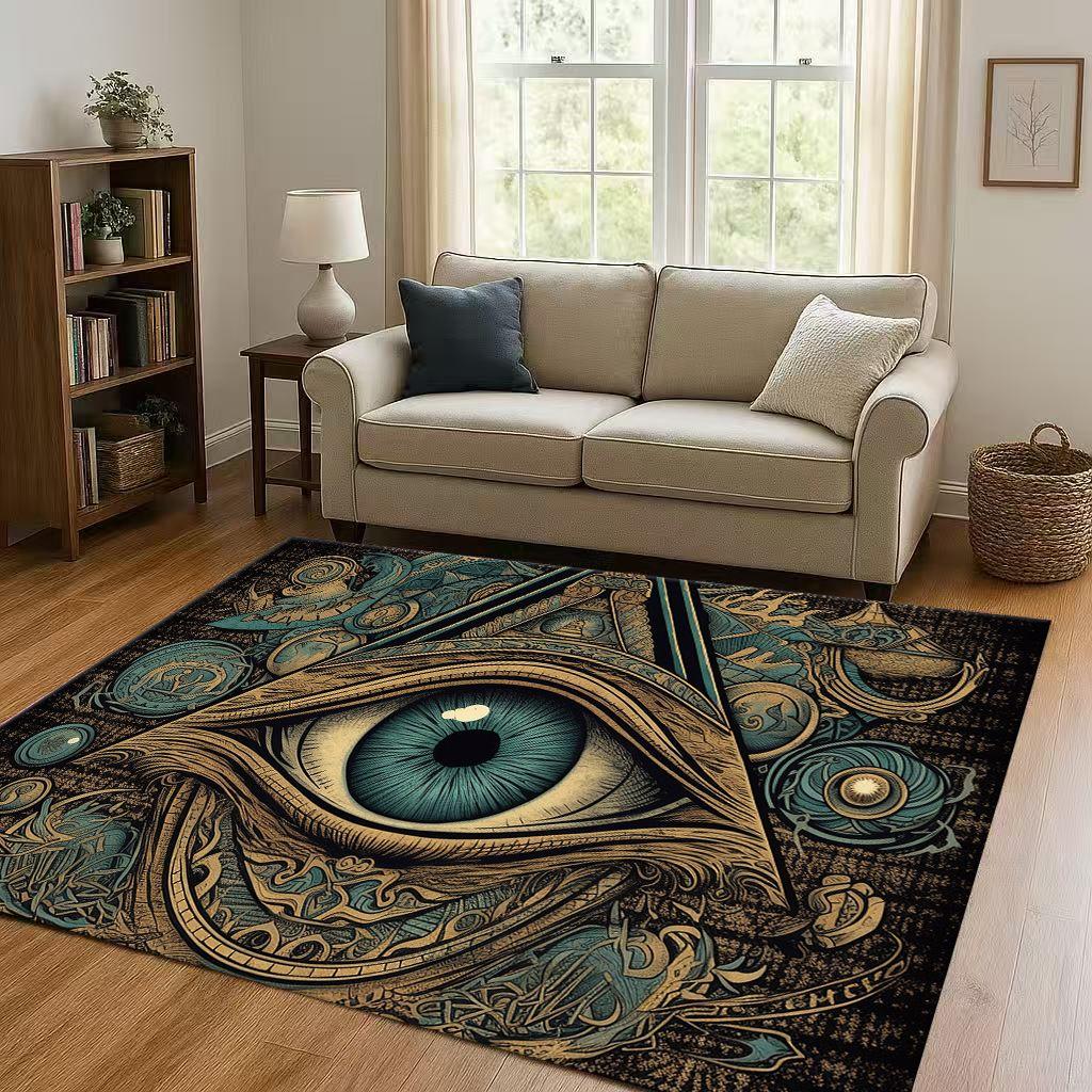 Symbol Oka Wszechwidzącego Wolnomularstwa Złe Oko Sztuka Dywanik do Salonu Antypoślizgowy Dywan do Sypialni Pokoju Zabaw Kanapy, Dekoracja Domu Wycieraczka