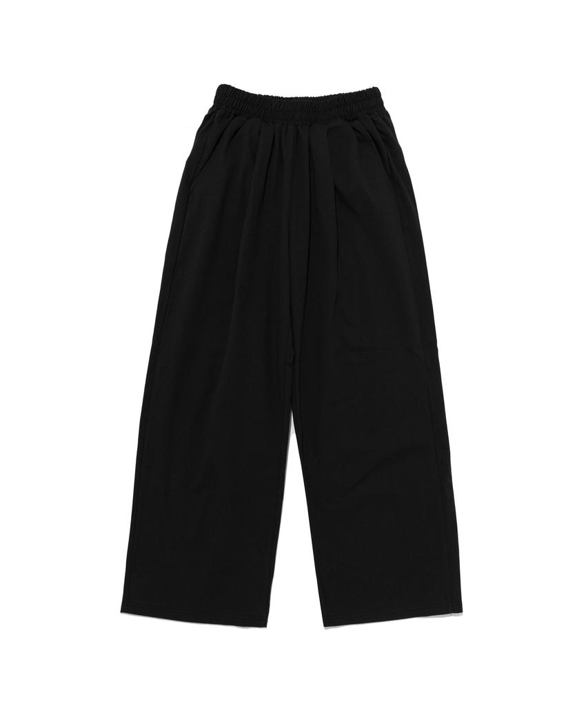 ANALOG MOOD Cotton Pintuck Wide Pants (Black)