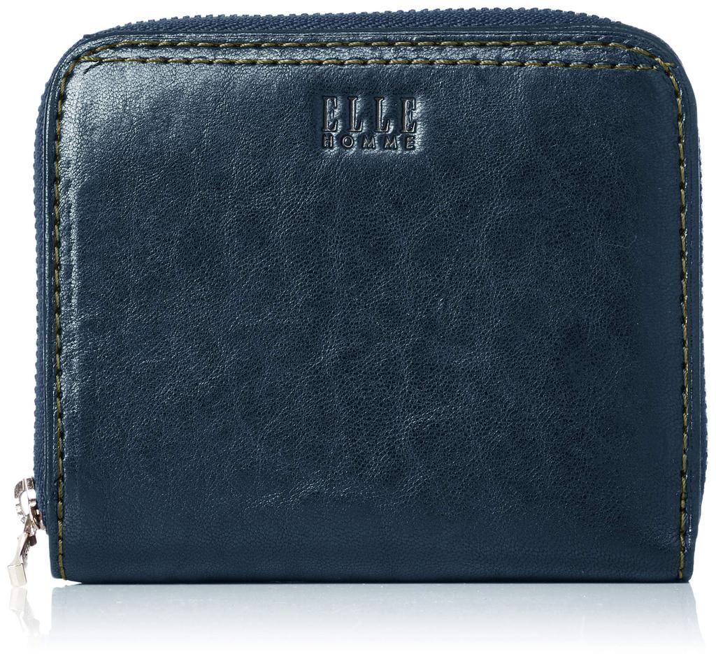 Round Zipper Bifold Wallet Sheep XP34410 Navy [El Homme]