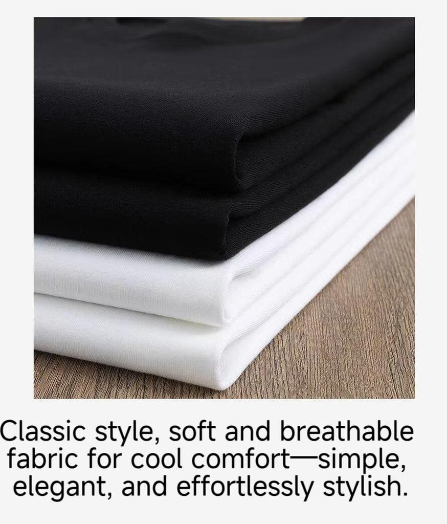 T-shirt décontracté à manches courtes en coton jacquard pour homme - Été 2026