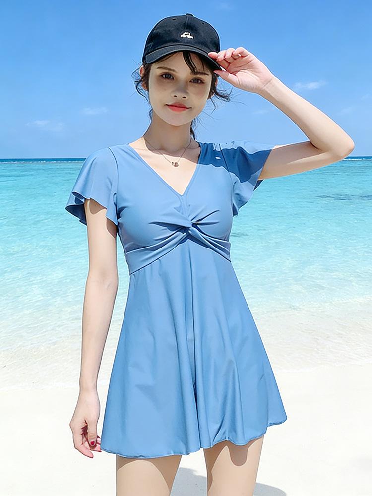 2026 Plus Size Women's One-Piece Tankini: Skirt Style with Boyshorts - Conservative, Slimming Design for a Flattering Look