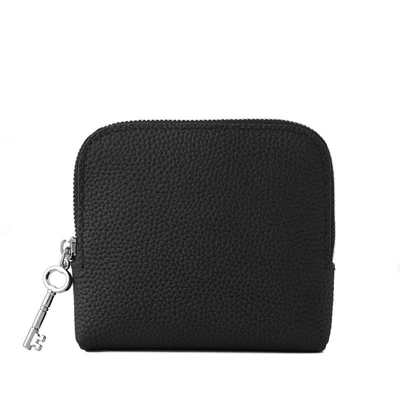 

Mendy Women s Wallets Genuine Leather Mini Zip Card Holder Multi-Card Slot Wallet with Key Charm for Daily Use Designer