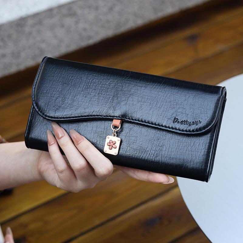 Female Long Wallet Female Personality Flower Pendant Foreskin Clip