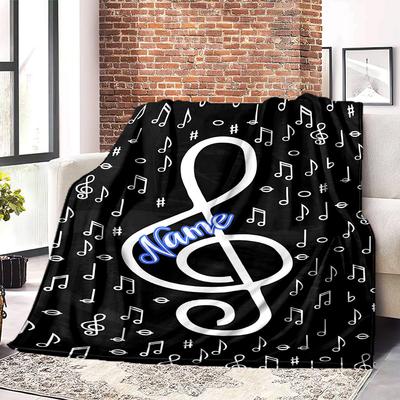 Music Notes Home Customize Your Name Blankets Comfortable Soft Lightweight Allseason Multipurpose Blanket For Picnics Sofas Offices Beds Living Rooms