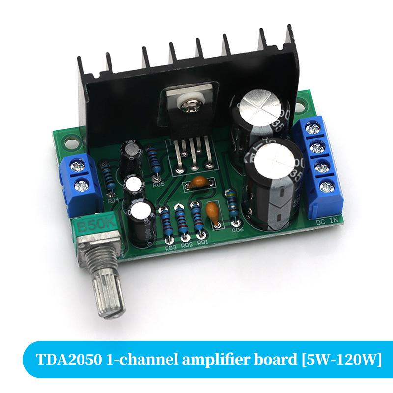 TDA2050 DC 12-24V 5W-120W Mono Audio Amplifier Board Module Single Power Supply Volume Adjustable