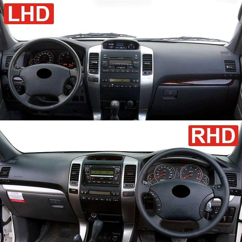 For Toyota Land Cruiser Prado 120 J120 2003-2006 2007 2008 2009 Bil Dashboard Deksel Unngå lyspute Anti-UV-tepper Sklisikker matte