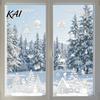 Santa Claus Wall Stickers 9 Sheets Christmas Static Window Stickers, Reusable Snowflake Reindeer Glass Film Decals for Holiday Decoration, Snow Scene